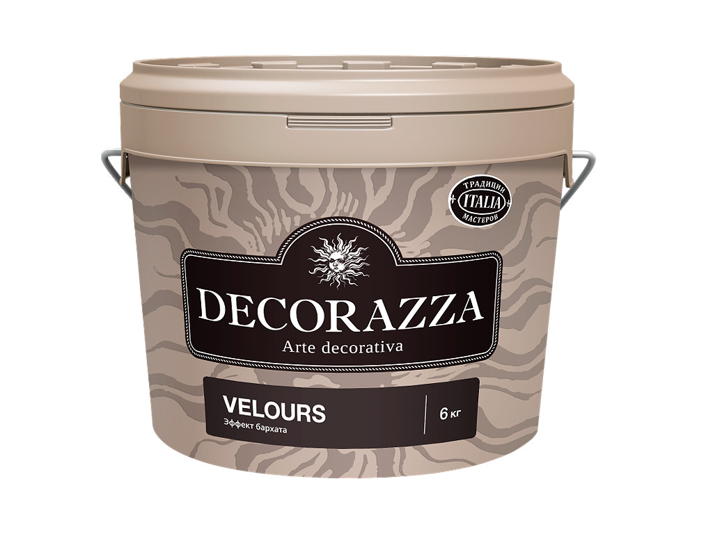 Полуматовая краска с эффектом бархата Decorazza Velours. Ведро 6 килограмм