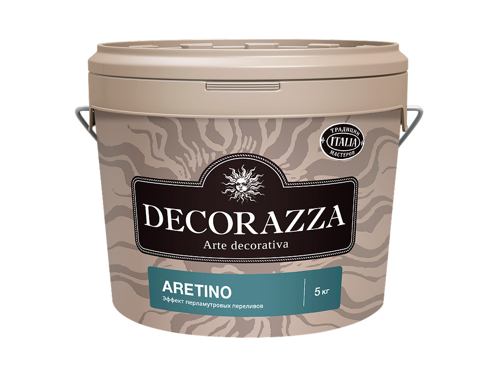 Перламутровая краска с мелким песком Decorazza Aretino. Ведро 5 килограмм