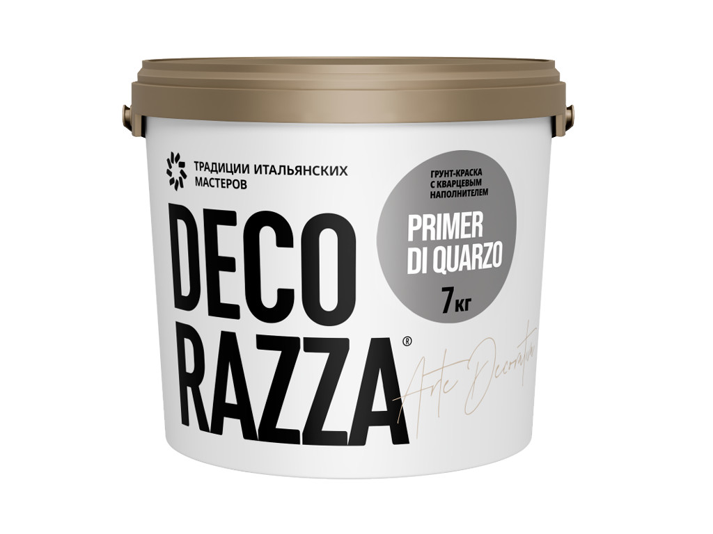 Грунтовочная краска с песком Decorazza Primer di Quarzo. Ведро 7 килограмм или 5,6 литра