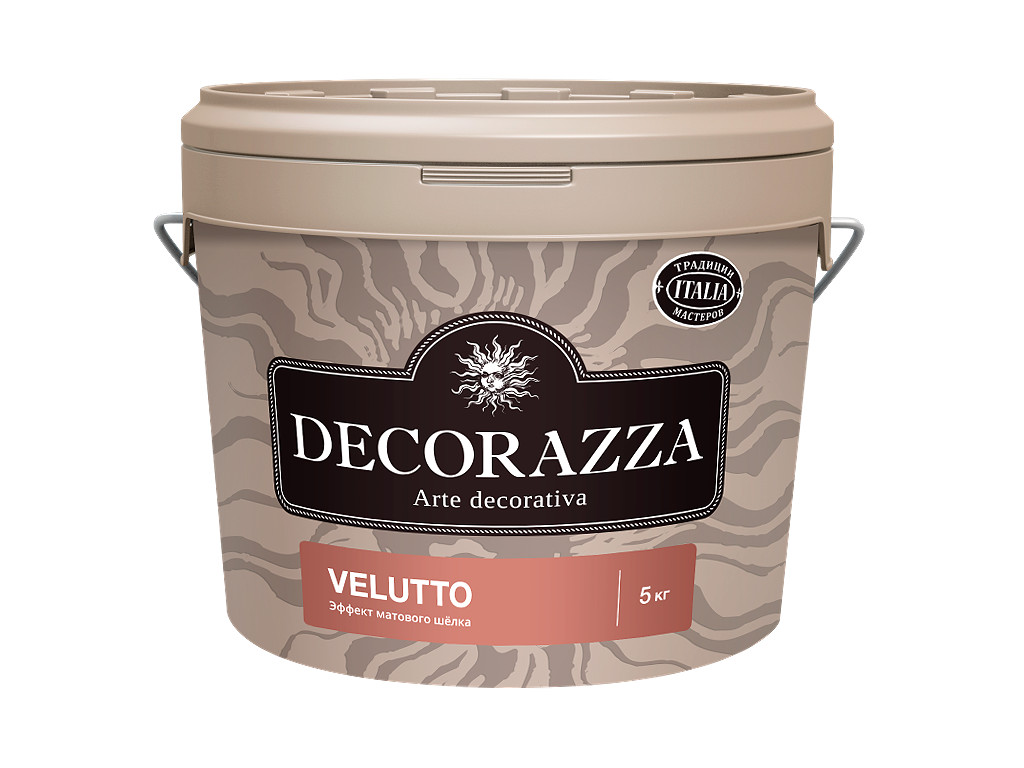 Матовая краска с эффектом шёлка Decorazza Velluto. Ведро 5 килограмм