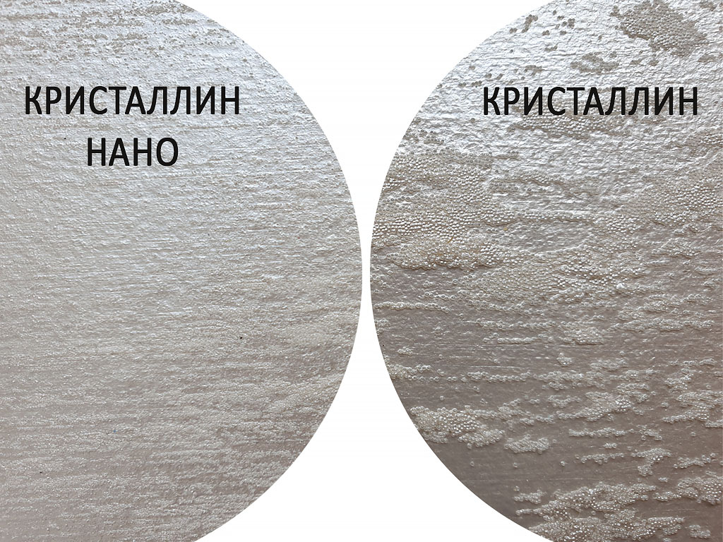 Перламутровая краска со стеклянными наносферами Goldshell Микрокристаллин. Сравнение с материалом Кристаллин