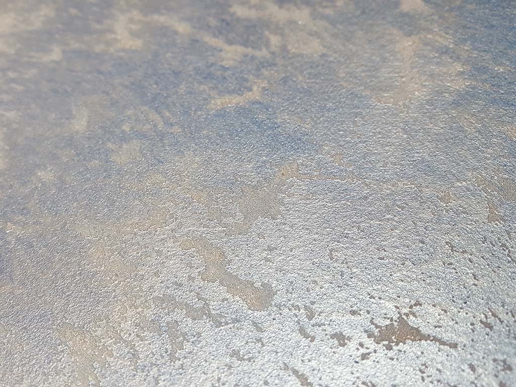 Перламутровая краска со стеклянными сферами Goldshell Кристаллин. Эффект песчаного вихря на голубой основе. Вид вблизи и под углом