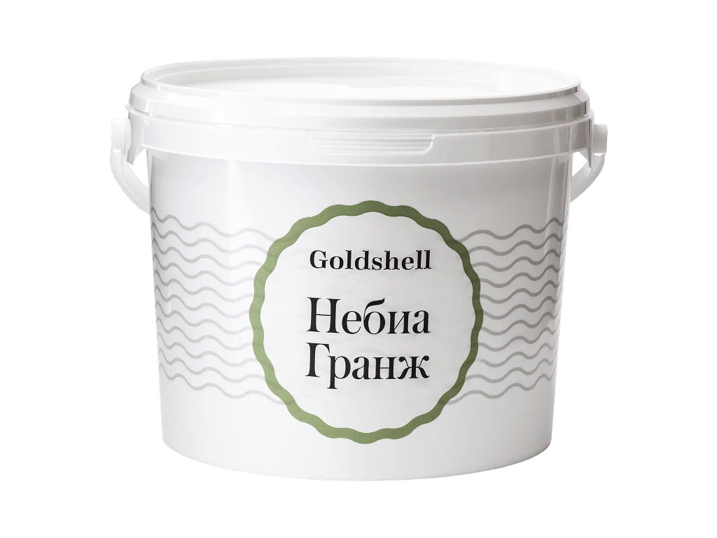Матовая краска с серыми и золотыми флоками Goldshell Небиа Гранж. Ведро 2,5 литра