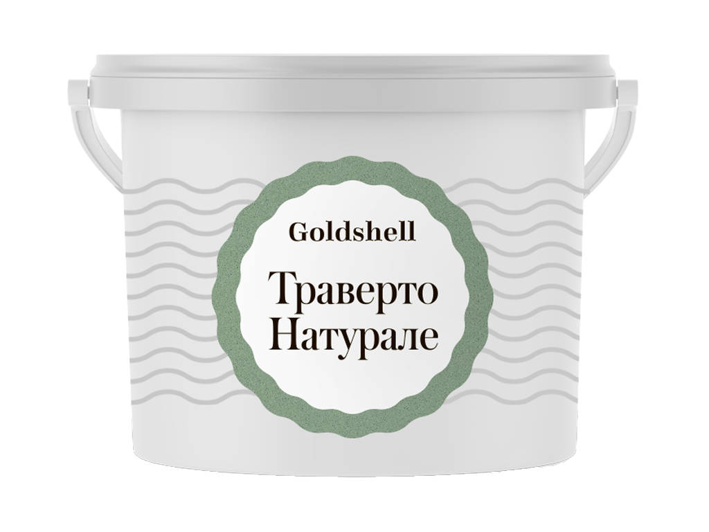 Фактурная штукатурка с минеральным наполнителем Goldshell Траверто Натурале. Ведро 15 килограмм