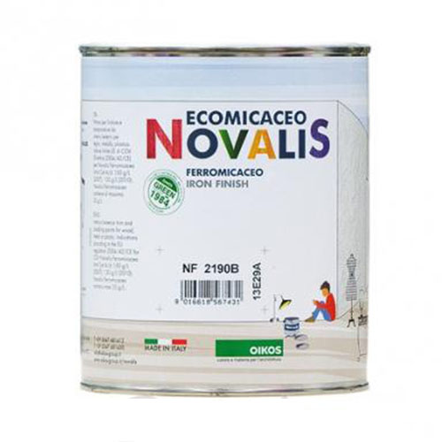 Novalis Ferromicaceo (Новалис Ферромикачо) - лессирующее покрытие с эффектом состаренного металла от Oikos. Упаковка