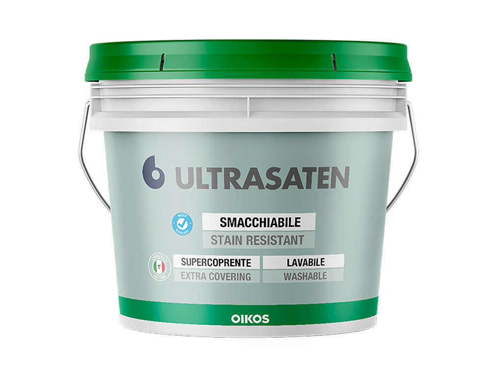 Матовая эмаль Oikos Ultrasaten Opaco. Ведро 10 литров Матовая эмаль Oikos Ultrasaten Opaco. Ведро 10 литров