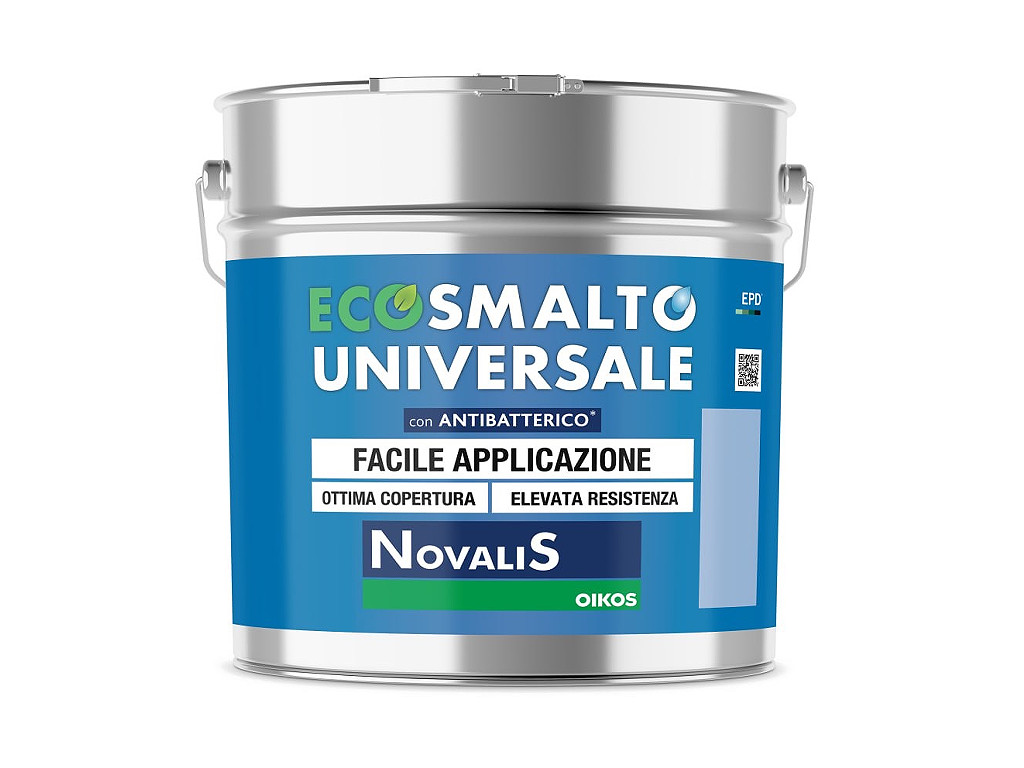 Глянцевая эмаль Oikos Novalis Ecosmalto Universale Lucido. Ведро 2,25 литра