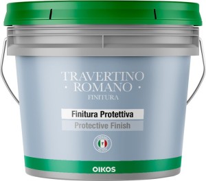 Матовый колеруемый лак Oikos Travertino Romano Finitura