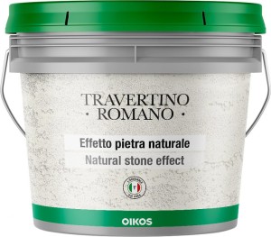 Фактурная штукатурка с эффектом травертина Oikos Travertino Romano