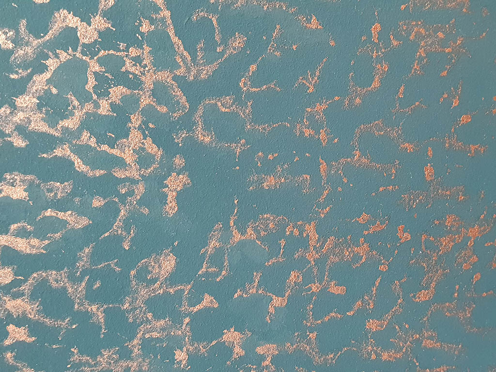 Металлизированная краска Senideco Prestige. Нанесение морской губкой на цветную основу. База Бронза