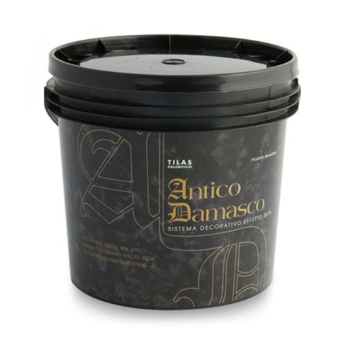 Упаковка Antico Damasco (Антико Дамаско) - перламутровая краска с эффектом шёлка от TILAS. Упаковка
