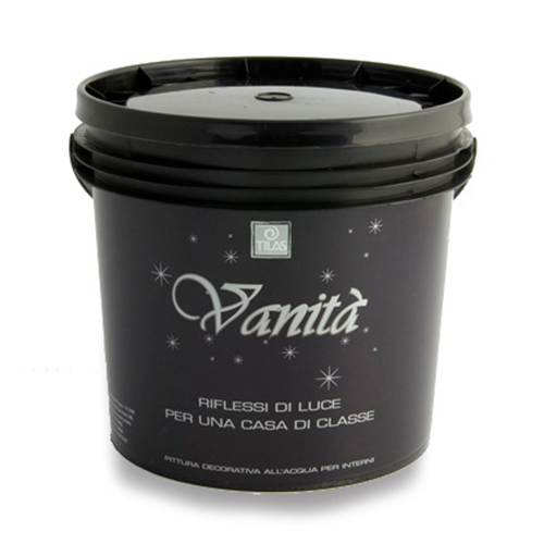 Vanita (Ванита) - краска с металлическим блеском и белыми флоками от TILAS. Упаковка