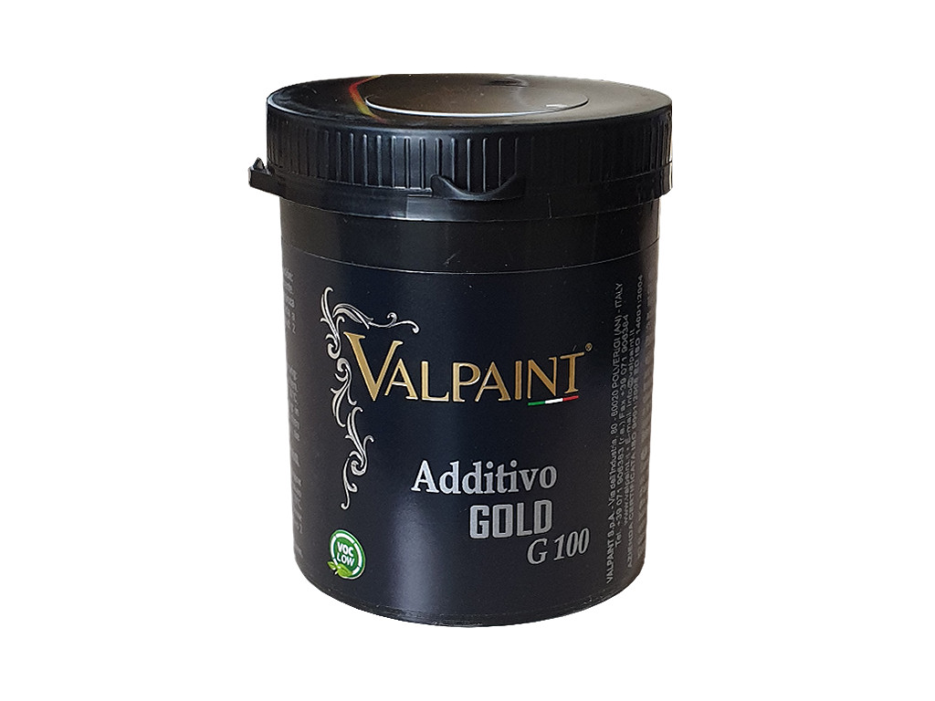 Декоративная добавка золотого цвета Valpaint Additivo Gold G100. Банка 250 миллилитров