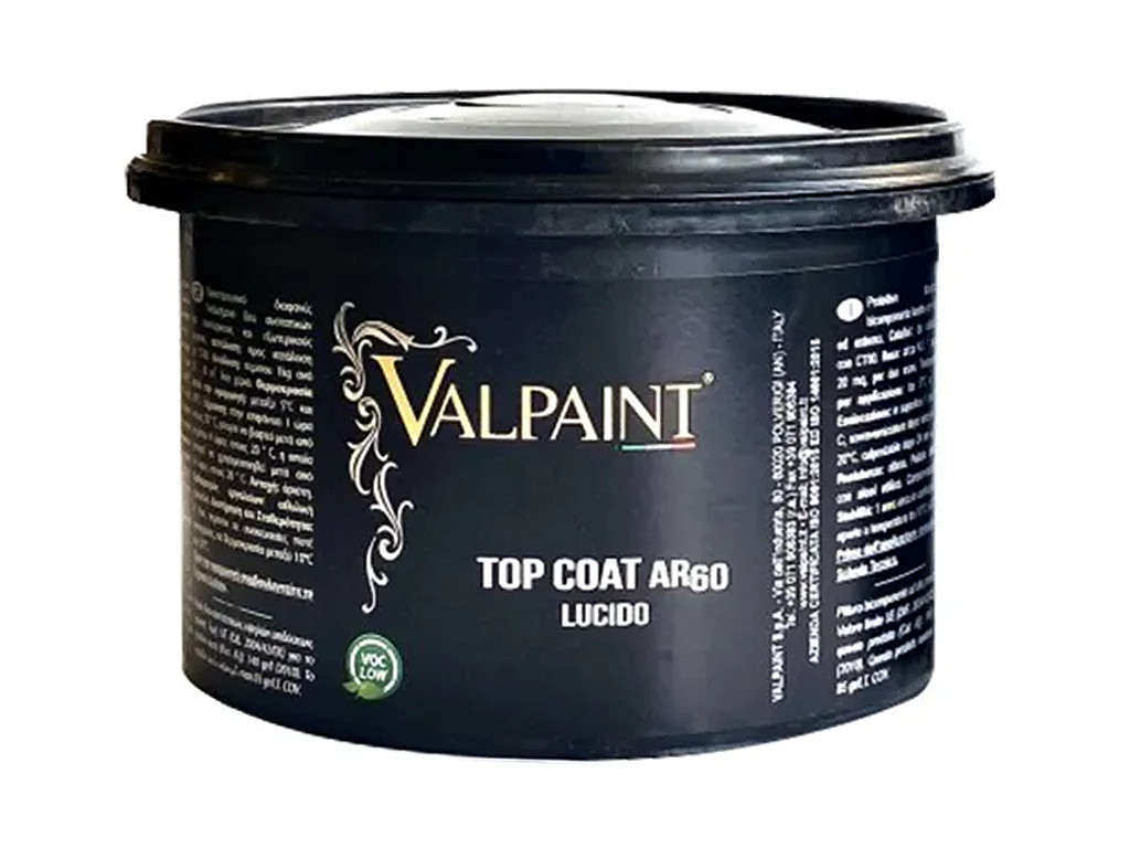 Глянцевый защитный лак Valpaint Top Coat AR60 Lucido. Банка 1 литр